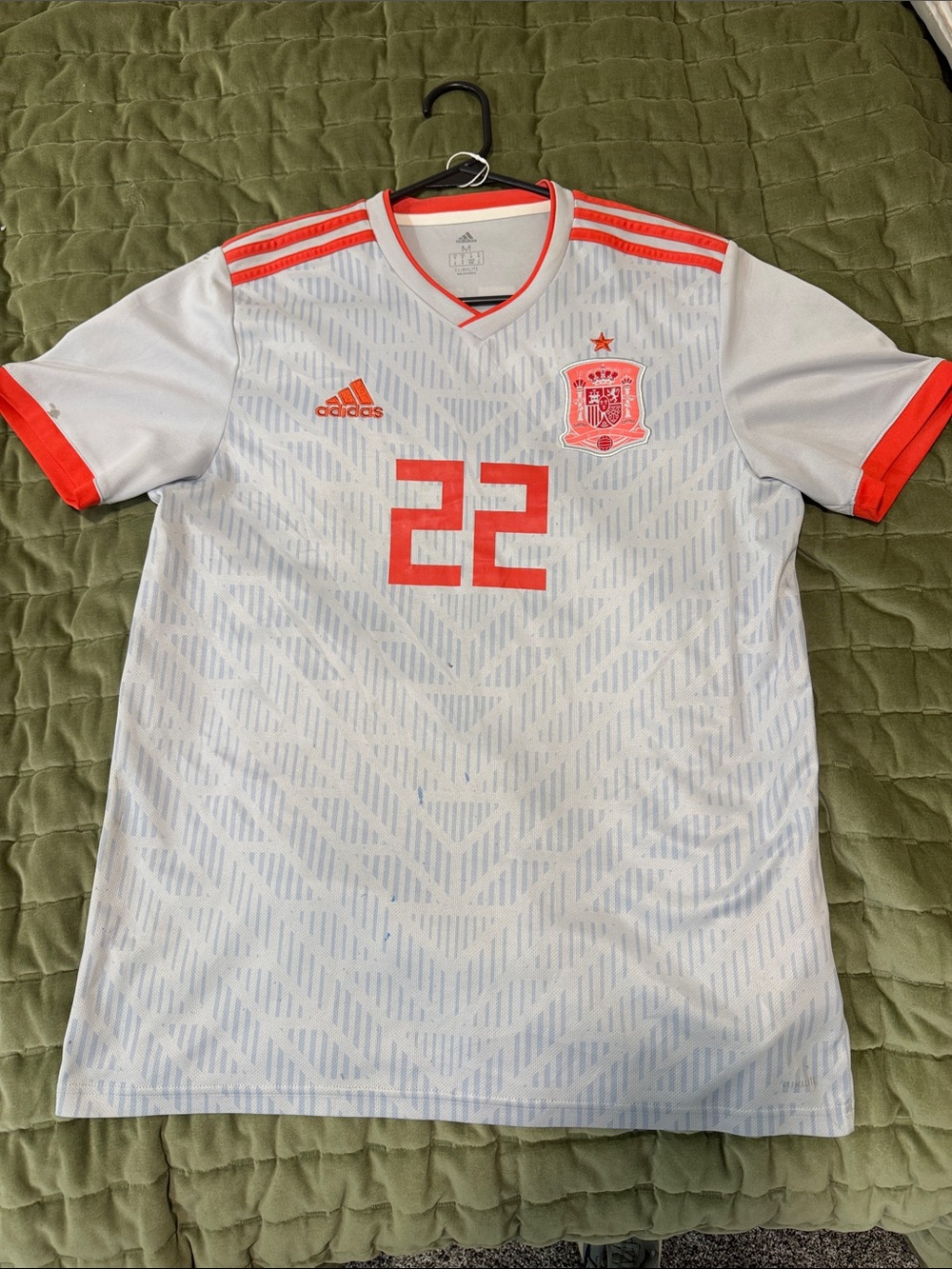adidas Spain National Team Men's Soccer Jersey - White & Red